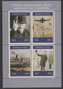 Chad 2019 145 Birth Anniversary of Winston Churchill perf sheet containing 4 values unmounted mint.