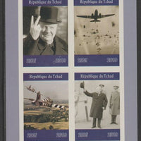 Chad 2019 145 Birth Anniversary of Winston Churchill imperf sheet containing 4 values unmounted mint.