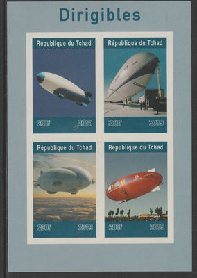 Chad 2019 Derigibles imperf sheet containing 4 values unmounted mint.