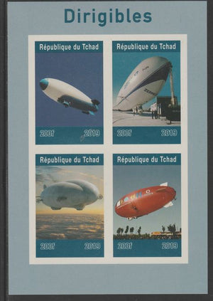 Chad 2019 Derigibles imperf sheet containing 4 values unmounted mint.