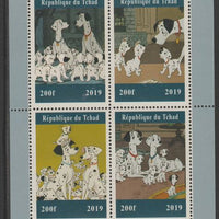 Chad 2019 101 Dalmations perf sheet containing 4 values unmounted mint.