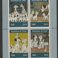 Chad 2019 101 Dalmations perf sheet containing 4 values unmounted mint.