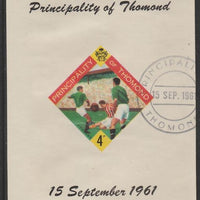 Thomond 1961 Football 4d (Diamond-shaped) imperf m/sheet fine used with cds cancel for first day of issue