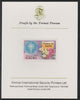 Nauru 1979 Christmas 20c Peace on Earth,imperf mounted on Format International Proof Card, as SG218
