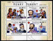 Mozambique 2010 Death Centenary of Henry Dunant perf sheetlet containing 4 values unmounted mint