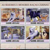 Guinea - Bissau 2010 Largest & Smallest Dogs perf sheetlet containing 4 values unmounted mint