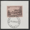 Norfolk Island 1947 Ball Bay 6d (SG 9) on piece with full strike of Madame Joseph forged postmark type 306
