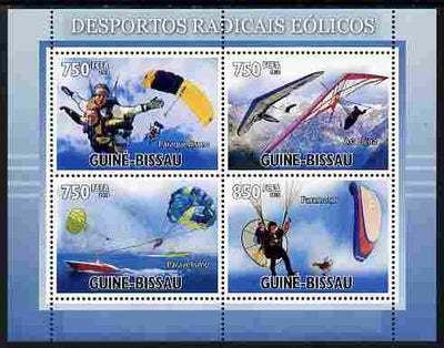 Guinea - Bissau 2010 Extreme Wind Sports perf sheetlet containing 4 values unmounted mint