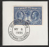 Cayman Islands 1932 Centenary 2.5d ultramarine (SG89) on piece with full strike of Madame Joseph forged postmark type 114
