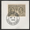 Cayman Islands 1932 Centenary 3d olive-green (SG90) on piece with full strike of Madame Joseph forged postmark type 114