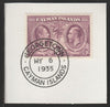 Cayman Islands 1932 Centenary 6d purple (SG91) on piece with full strike of Madame Joseph forged postmark type 114