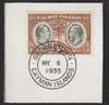 Cayman Islands 1932 Centenary 1s black & brown (SG92) on piece with full strike of Madame Joseph forged postmark type 114