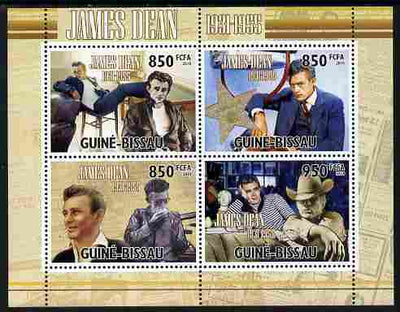 Guinea - Bissau 2010 James Dean perf sheetlet containing 4 values unmounted mint
