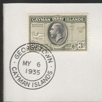 Cayman Islands 1935 KG5 Pictorial 3d Map (SG102) on piece with full strike of Madame Joseph forged postmark type 114