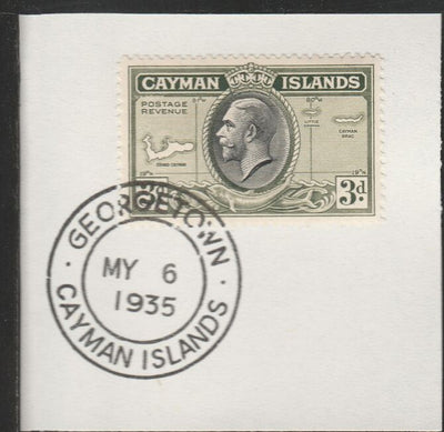 Cayman Islands 1935 KG5 Pictorial 3d Map (SG102) on piece with full strike of Madame Joseph forged postmark type 114