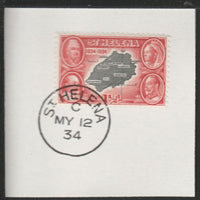 St Helena 1934 Centenary 1.5d (SG116) on piece with full strike of Madame Joseph forged postmark type 340