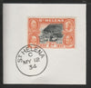 St Helena 1934 Centenary 2d (SG117) on piece with full strike of Madame Joseph forged postmark type 340