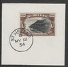 St Helena 1934 Centenary 1s (SG120) on piece with full strike of Madame Joseph forged postmark type 340