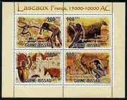 Guinea - Bissau 2010 Lascaux Cave Paintings perf sheetlet containing 4 values unmounted mint