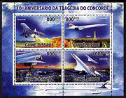 Guinea - Bissau 2010 Tenth Anniversary of Concorde Disaster perf sheetlet containing 4 values unmounted mint
