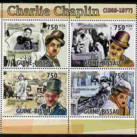 Guinea - Bissau 2010 Charlie Chaplin perf sheetlet containing 4 values unmounted mint