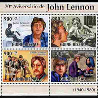 Guinea - Bissau 2010,70th Birth Anniversary of John Lennon perf sheetlet containing 4 values unmounted mint