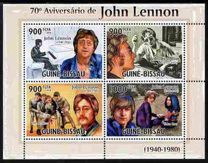 Guinea - Bissau 2010,70th Birth Anniversary of John Lennon perf sheetlet containing 4 values unmounted mint