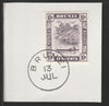 Brunei 1947 River Scene 10c violet (SG85) on piece with full strike of Madame Joseph forged postmark type 104