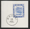 Brunei 1947 River Scene 15c ultramarine (SG86) on piece with full strike of Madame Joseph forged postmark type 104