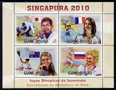 Guinea - Bissau 2010 Singapore Youth Olympics perf sheetlet containing 4 values unmounted mint