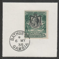 Gambia 1922-29 KG5 Elephant & Palms 2s6d (SG137) on piece with full strike of Madame Joseph forged postmark type 172