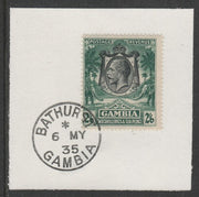Gambia 1922-29 KG5 Elephant & Palms 2s6d (SG137) on piece with full strike of Madame Joseph forged postmark type 172