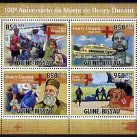 Guinea - Bissau 2010 Death Centenary of Henry Dunant perf sheetlet containing 4 values unmounted mint