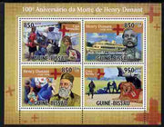 Guinea - Bissau 2010 Death Centenary of Henry Dunant perf sheetlet containing 4 values unmounted mint