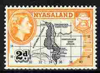 Nyasaland 1953-54 Map 2d P12 x 12.5 unmounted mint, SG 176a