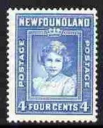 Newfoundland 1938 KG6 Princess Elizabeth 4c blue (comb perf 13.5) mounted mint SG 270