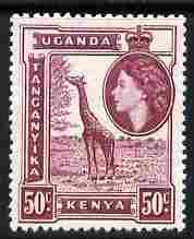 Kenya, Uganda & Tanganyika 1954-59 Giraffe 50c unmounted mint SG 173
