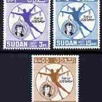 Sudan 1964 80th Birth Anniversary of Eleanor Roosevelt (Human Rights pioneer) perf set of 3 unmounted mint SG 236-38