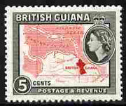 British Guiana 1954-63 Map 5c Script CA unmounted mint SG 335