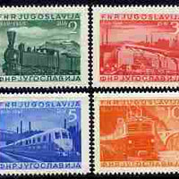 Yugoslavia 1949 Railway Centenaryperf set of 4 mounted mint, SG 631-33a