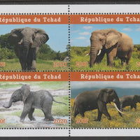 Chad 2020 Elephants perf sheetlet containing 4 values unmounted mint. Note this item is privately produced and is offered purely on its thematic appeal, it has no postal validity