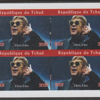 Chad 2020 Elton John imperf sheetlet containing 4 values unmounted mint. Note this item is privately produced and is offered purely on its thematic appeal, it has no postal validity