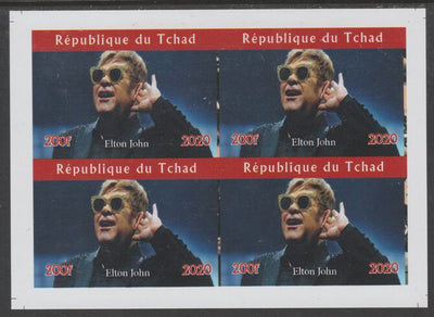 Chad 2020 Elton John imperf sheetlet containing 4 values unmounted mint. Note this item is privately produced and is offered purely on its thematic appeal, it has no postal validity