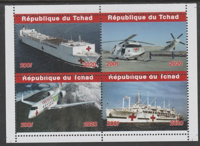 Chad 2020 Red Cross Transport perf sheetlet containing 4 values unmounted mint. Note this item is privately produced and is offered purely on its thematic appeal, it has no postal validity