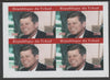 Chad 2020 John F Kennedy imperf sheetlet containing 4 values unmounted mint. Note this item is privately produced and is offered purely on its thematic appeal, it has no postal validity