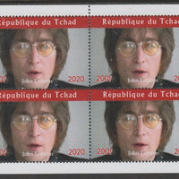 Chad 2020 John Lennon perf sheetlet containing 4 values unmounted mint. Note this item is privately produced and is offered purely on its thematic appeal, it has no postal validity