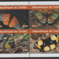 Chad 2020 Butterflies perf sheetlet containing 4 values unmounted mint. Note this item is privately produced and is offered purely on its thematic appeal, it has no postal validity