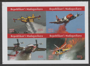 Madagascar 2020 Aviation imperf sheetlet containing 4 values unmounted mint. Note this item is privately produced and is offered purely on its thematic appeal, it has no postal validity