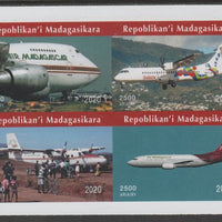 Madagascar 2020 Aircraft imperf sheetlet containing 4 values unmounted mint. Note this item is privately produced and is offered purely on its thematic appeal, it has no postal validity