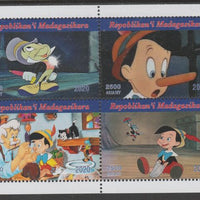Madagascar 2020 Pinocchio perf sheetlet containing 4 values unmounted mint. Note this item is privately produced and is offered purely on its thematic appeal, it has no postal validity